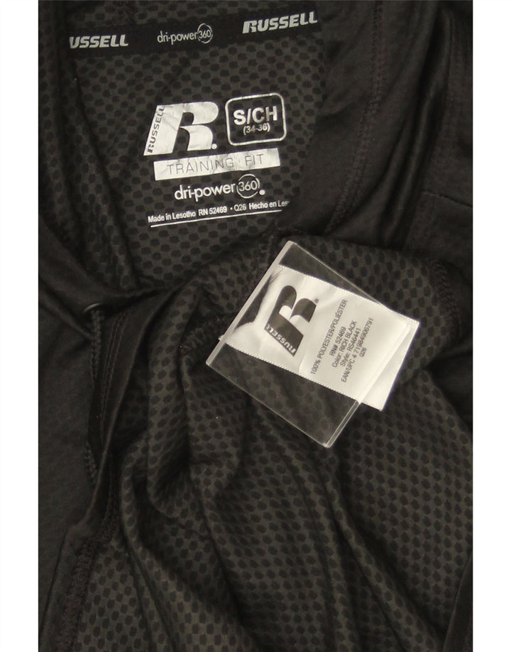 Russell Athletic Camiseta de manga larga para hombre UK 34/36 Small Negro Poliéster