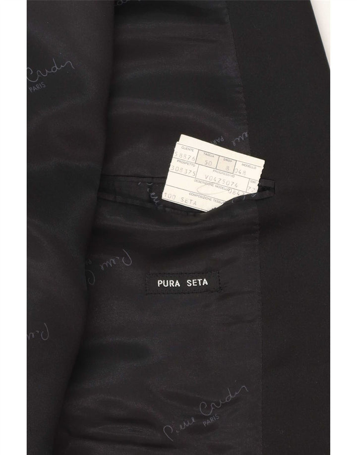 Pierre Cardin Chaqueta Blazer para Hombre IT 50 Grande Negro Geométrico Clásico