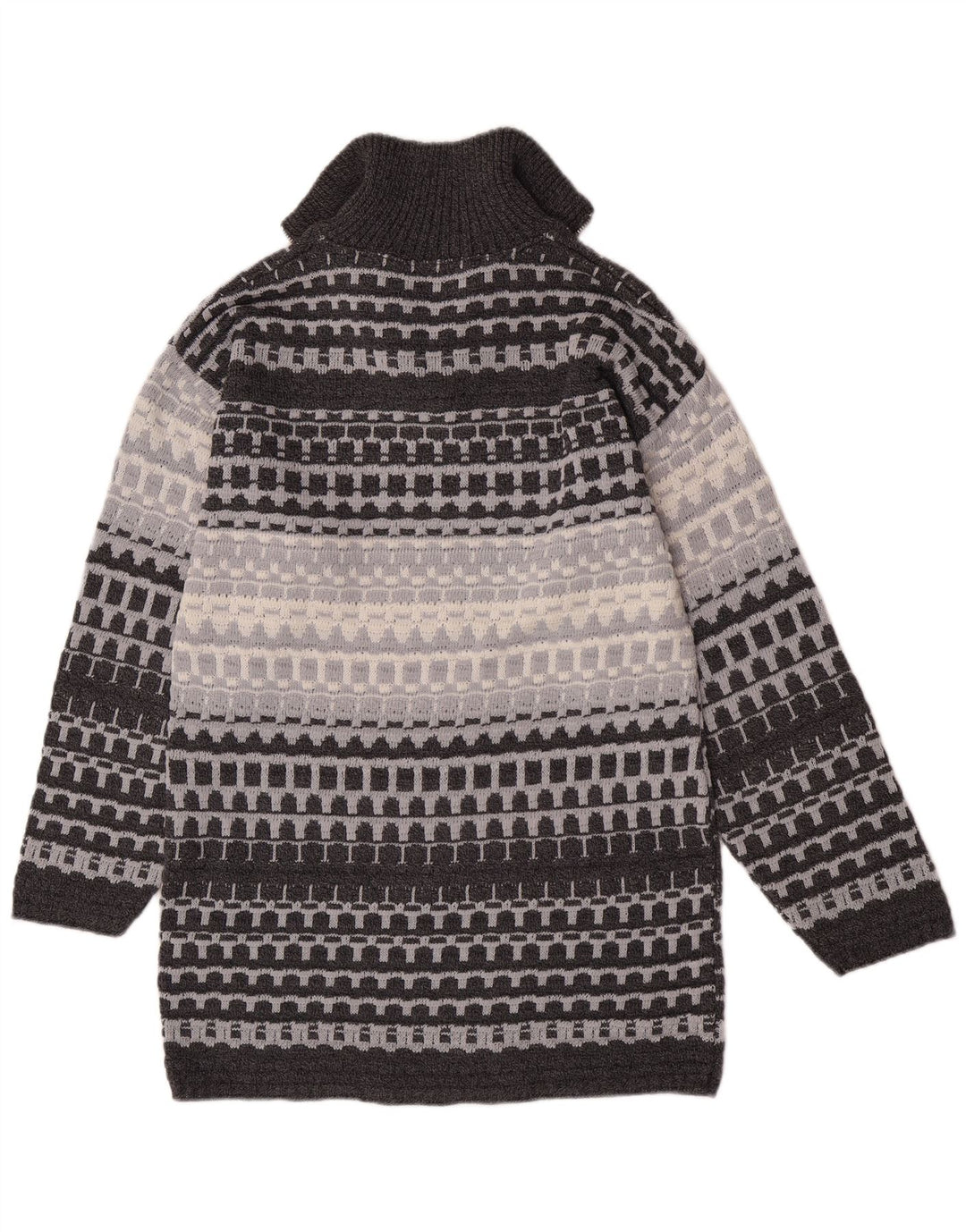 Camelot Jersey De Cuello Con Cremallera Para Hombre Pequeño Gris Geométrico Clásico