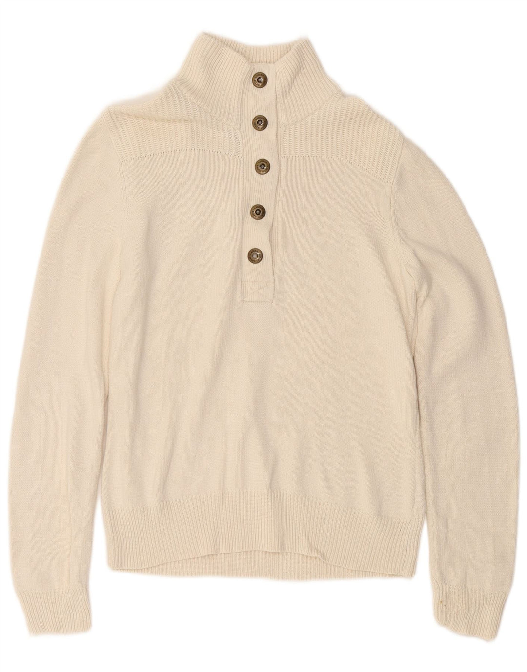 Ralph Lauren - Jersey con cuello y botones para mujer, talla 14, algodón blanco mediano