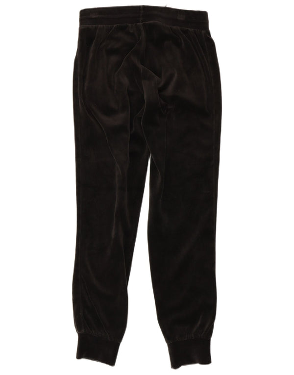 Puma Mujer Velour Chándal Pantalones Joggers UK 6 XS Negro Algodón
