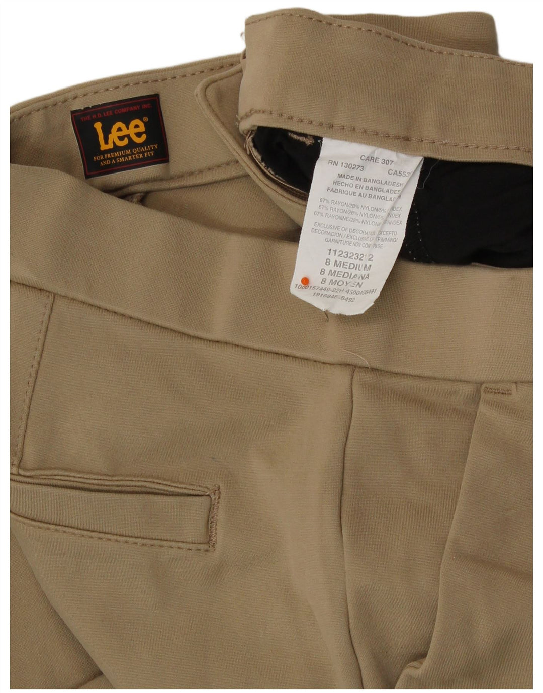 LEE Pantalones casuales delgados para mujer US 8 Medium W30 L26 Rayón beige