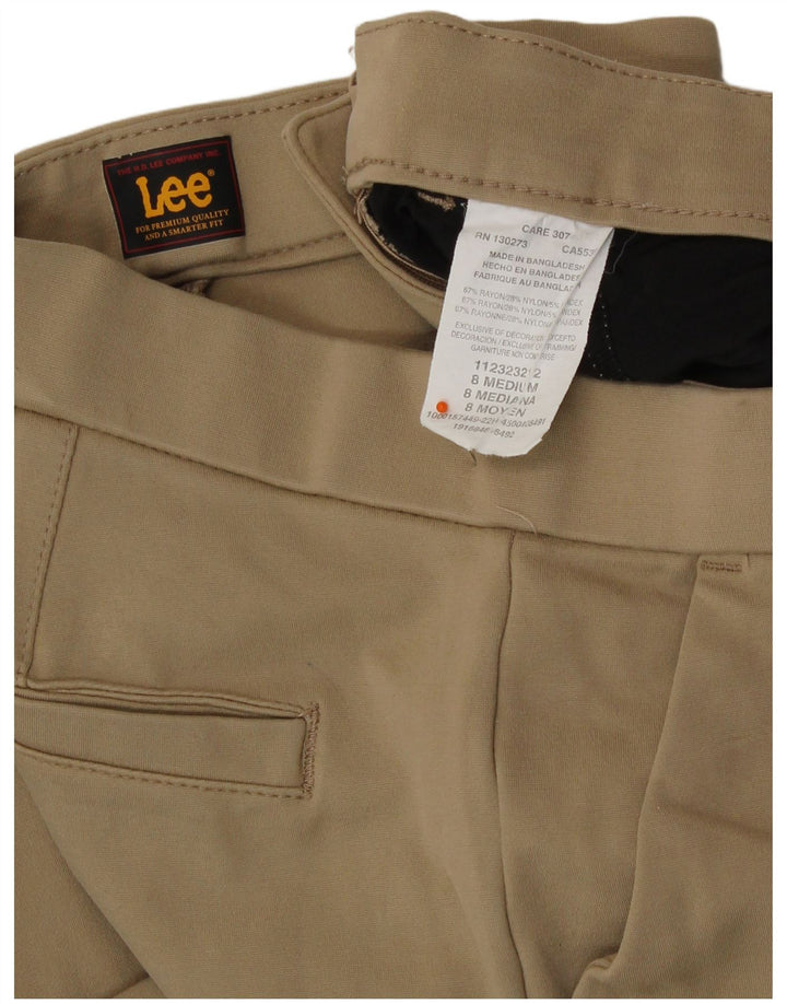 LEE Pantalones casuales delgados para mujer US 8 Medium W30 L26 Rayón beige