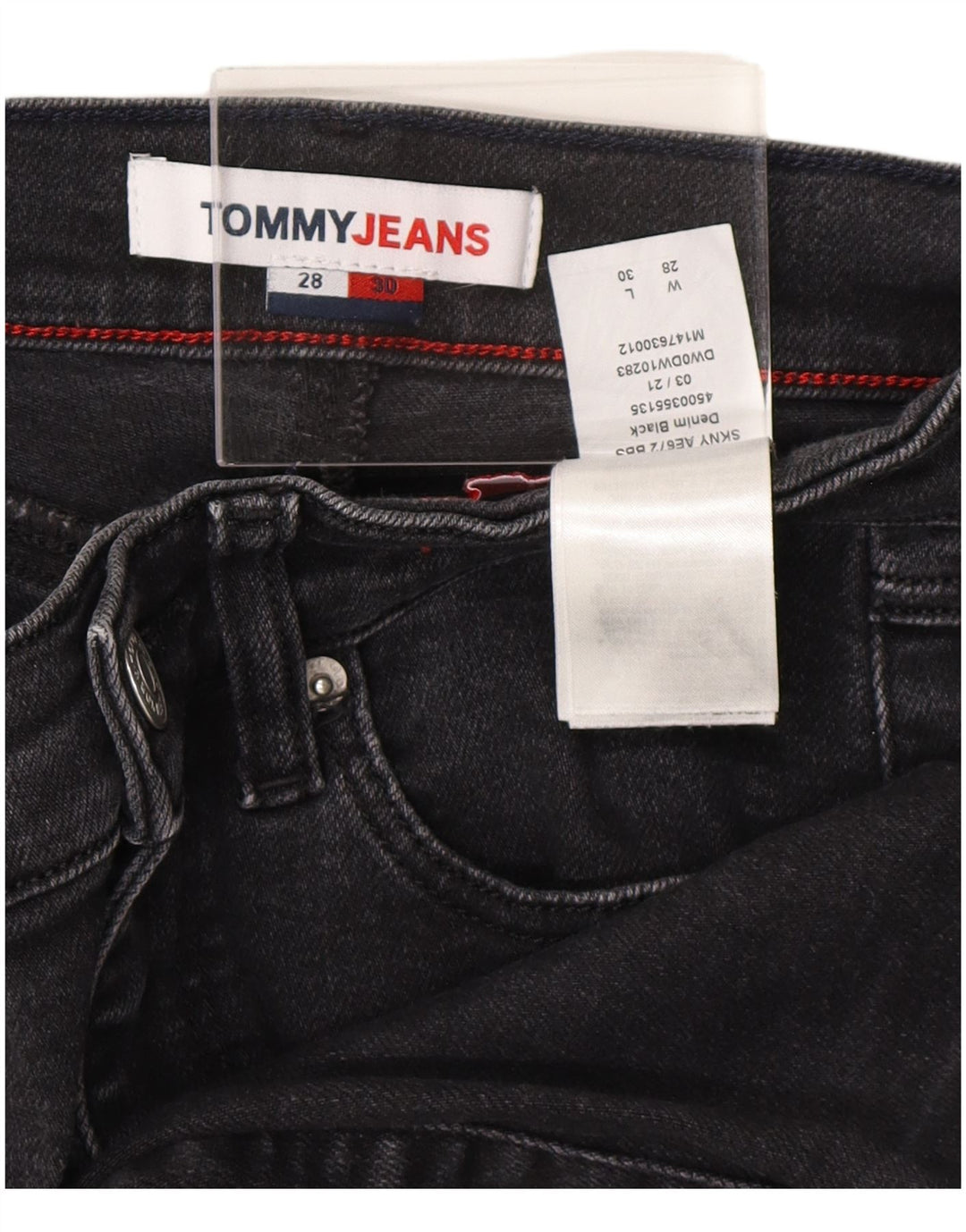 TOMMY HILFIGER Vaqueros pitillo para mujer W28 L30 Algodón negro