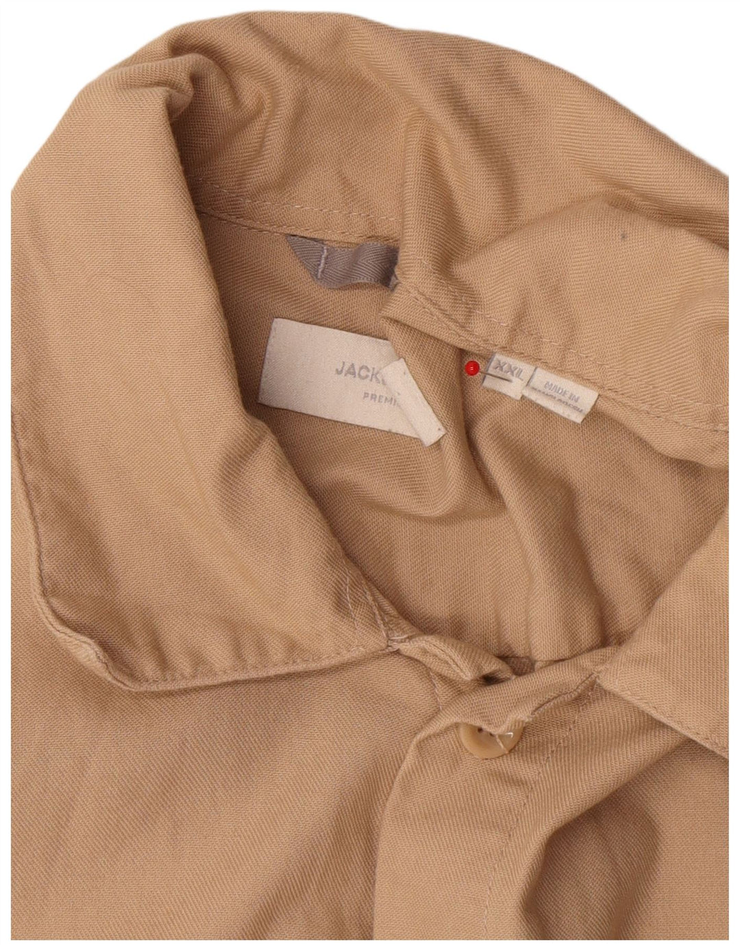 Camisa Jack & Jones Hombre 2XL Algodón Beige
