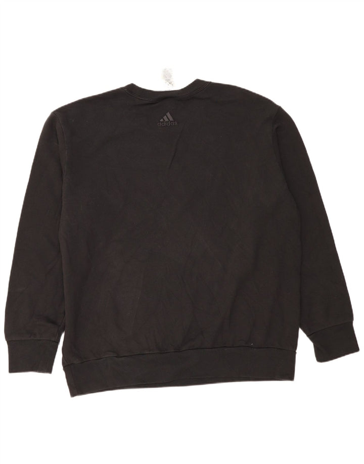 Adidas Hombre Sudadera Gráfica Jumper XL Algodón Negro