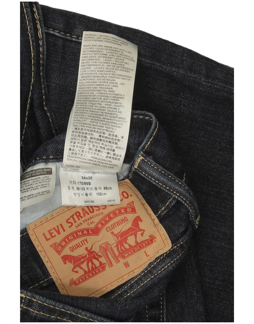 Levi's Vaqueros ajustados para hombre W34 L30 Algodón azul marino
