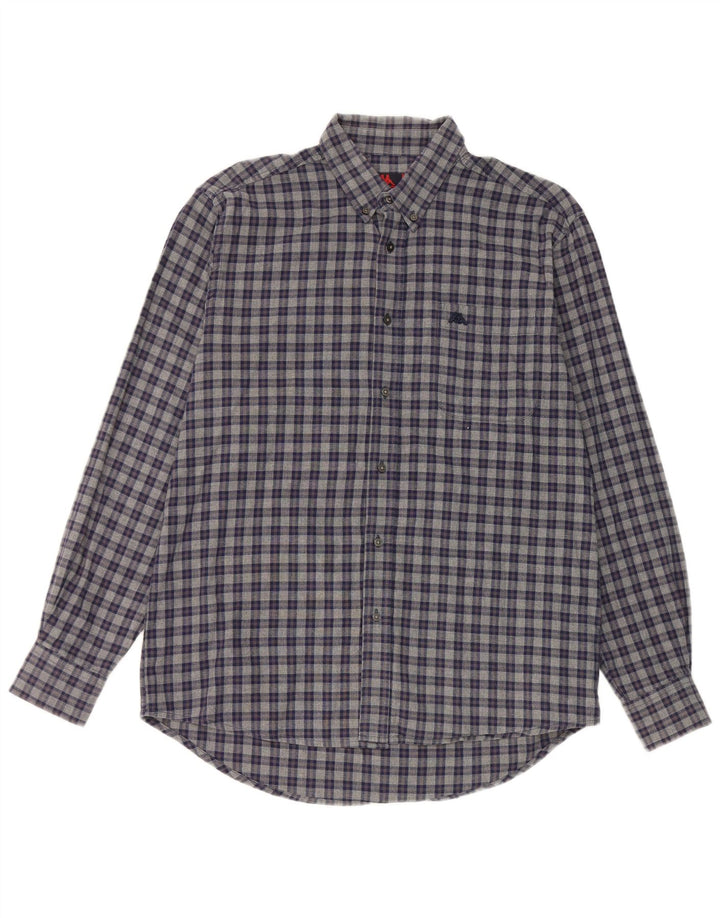 Camisa Kappa Hombre Medium Azul Marino Cuadros Algodón