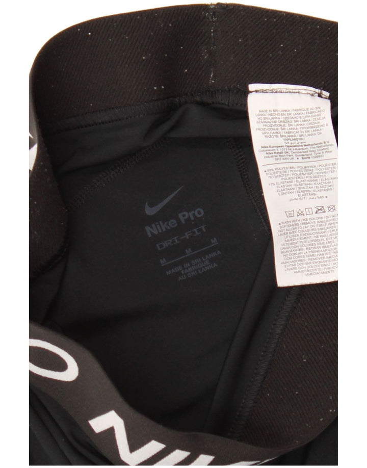 NIKE Pantalones cortos deportivos Dri Fit Graphic para mujer UK 12 Mediano Negro Poliéster