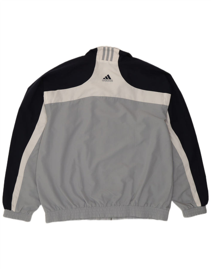 Adidas Chaqueta de chándal para hombre UK 46/48 XL Gris Colorblock Poliéster
