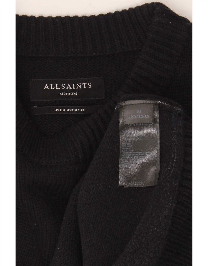 All Saints Hombre Jersey De Cuello Redondo Extragrande A Cuadros Azul Marino Mediano