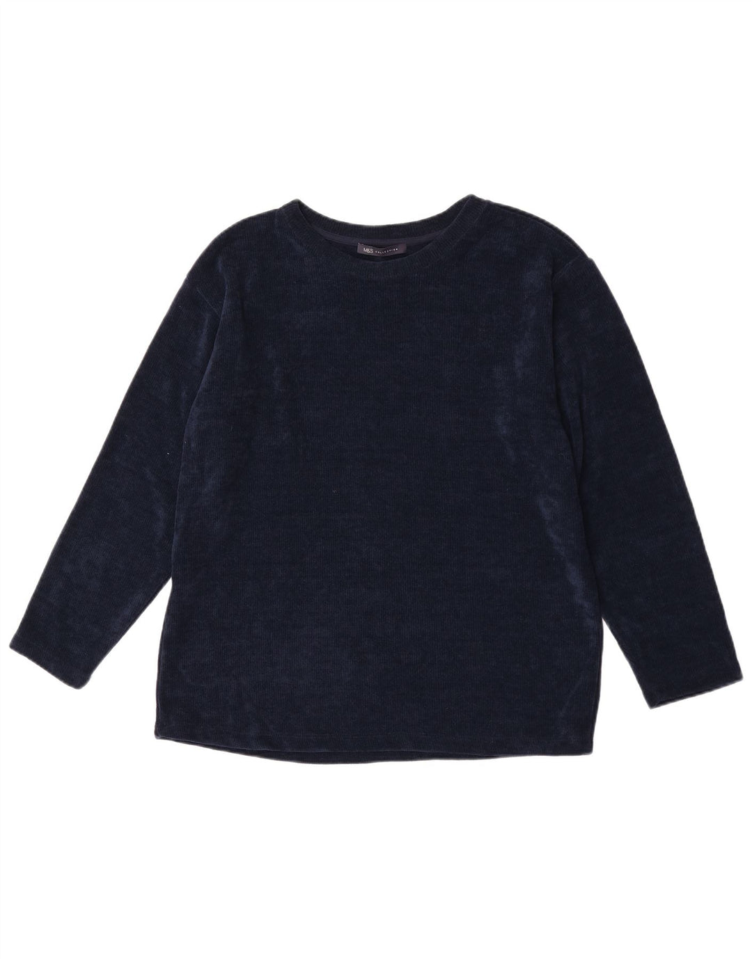 Marks & Spencer - Camiseta para hombre de manga larga, tamaño grande, poliéster azul marino