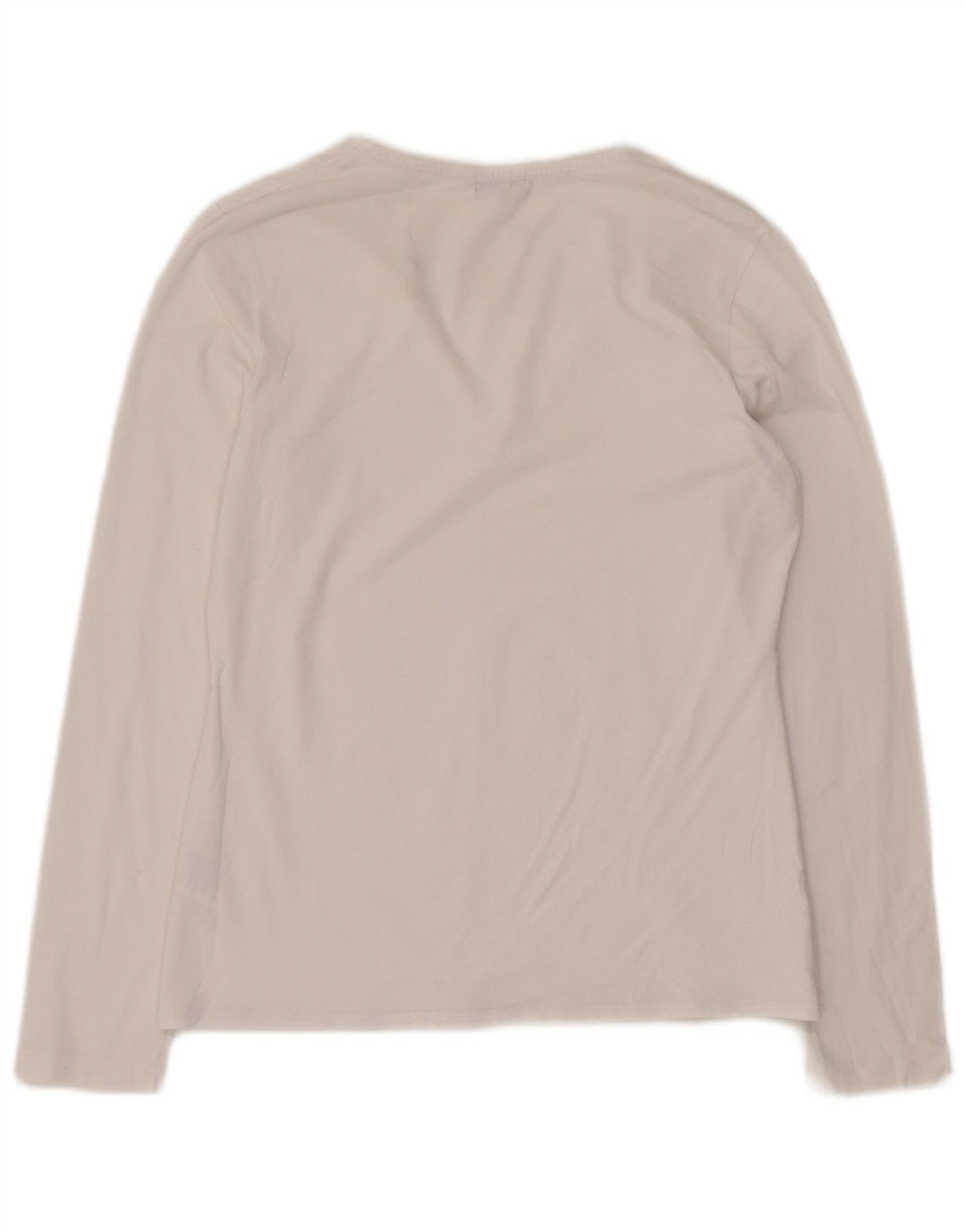 JIGSAW Camiseta de mujer de manga larga UK 12 Algodón blanco mediano