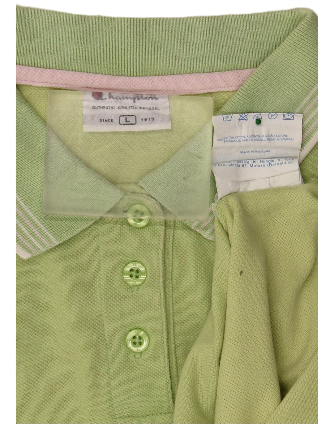 CHAMPION Polo para mujer UK 40 Grande Algodón verde