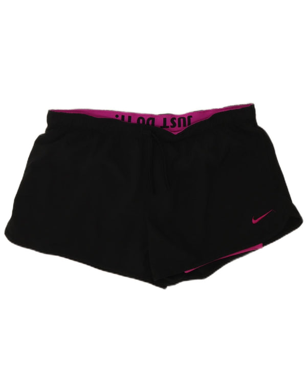 Nike Pantalones cortos deportivos Dri Fit para mujer UK 40 XL Poliéster negro