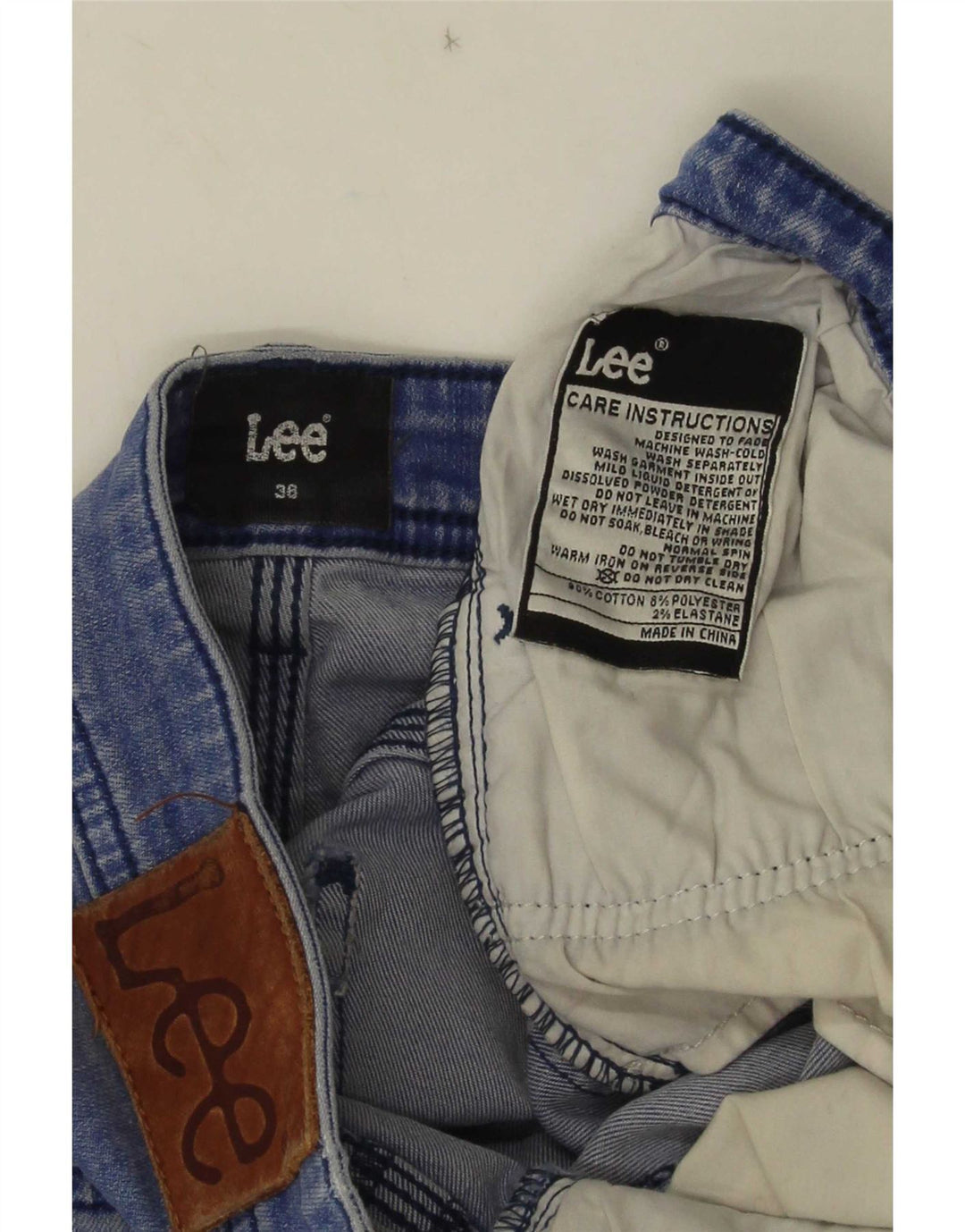Vaqueros pitillo desgastados para mujer Lee W36 L30 Algodón azul