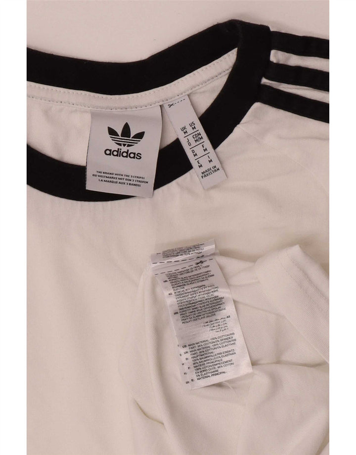 Adidas Hombre Regular Top Manga Larga Medio Algodón Blanco