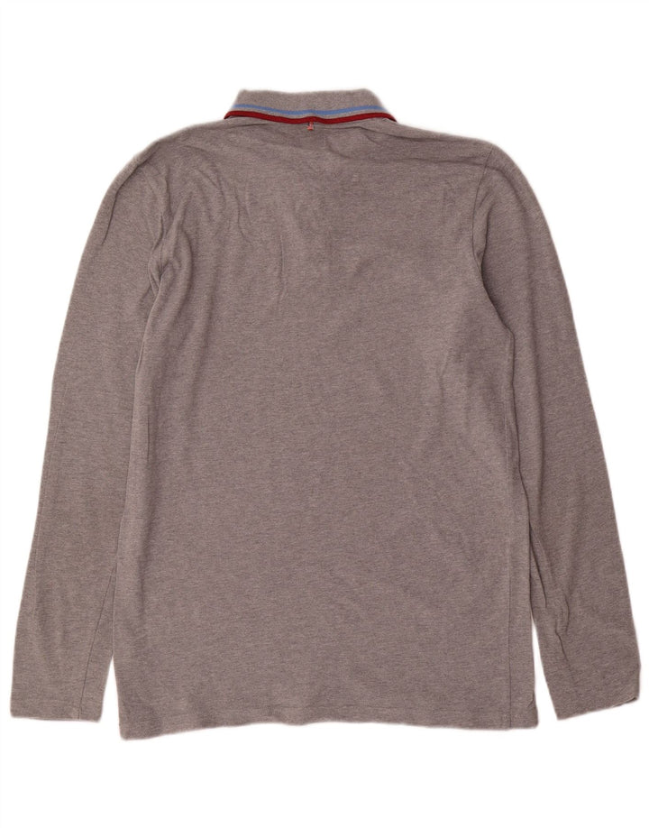 Polo de manga larga para hombre Pretty Green de algodón gris medio