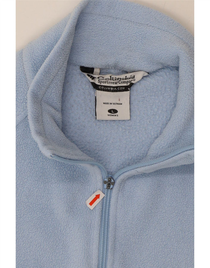 COLUMBIA Womens Fleece Jacket UK 16 Large Blue Polyester Vintage Columbia and Second-Hand Columbia from Messina Hembry 