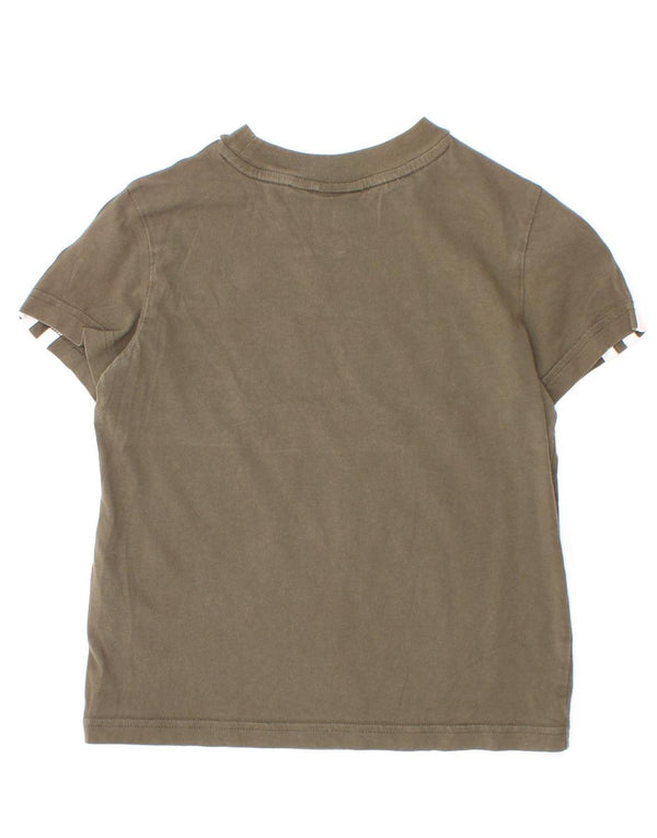 Adidas Camiseta gráfica para niños 5-6 años Caqui Colorblock Algodón