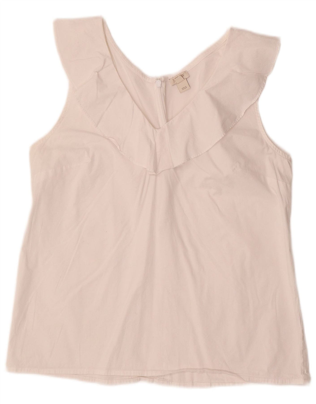 J. Crew Blusa sin mangas para mujer US 10 Grande Algodón blanco
