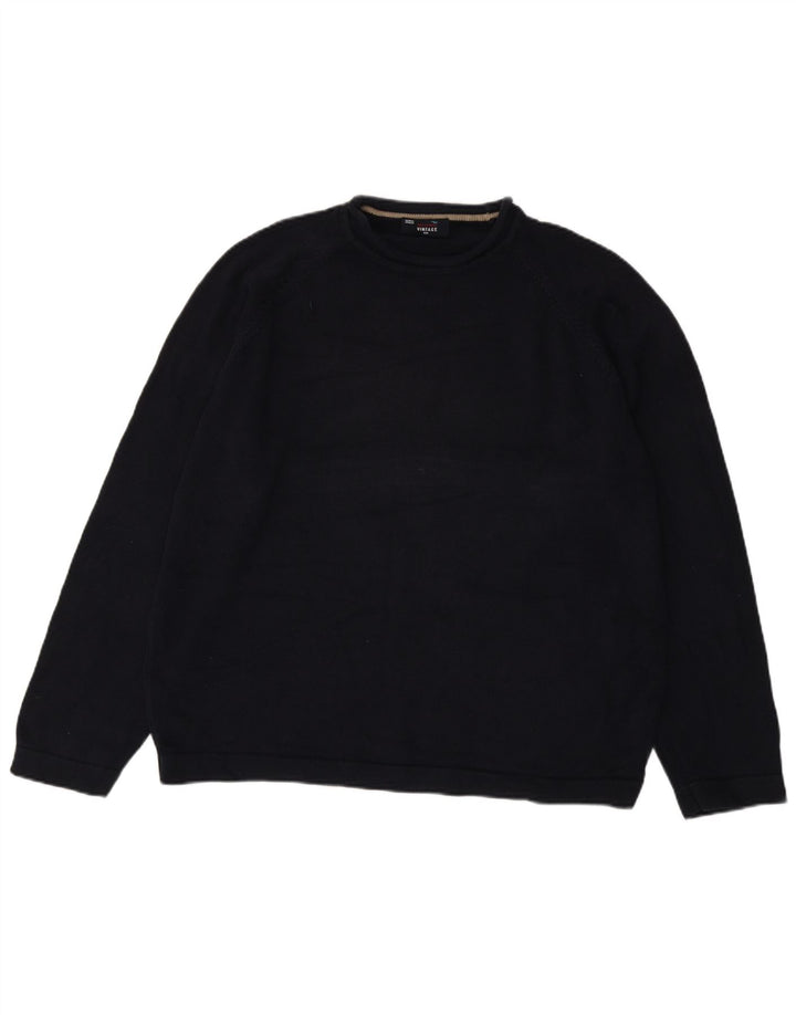 Marks & Spencer - Jersey de cuello redondo para hombre, talla 2XL, algodón azul marino