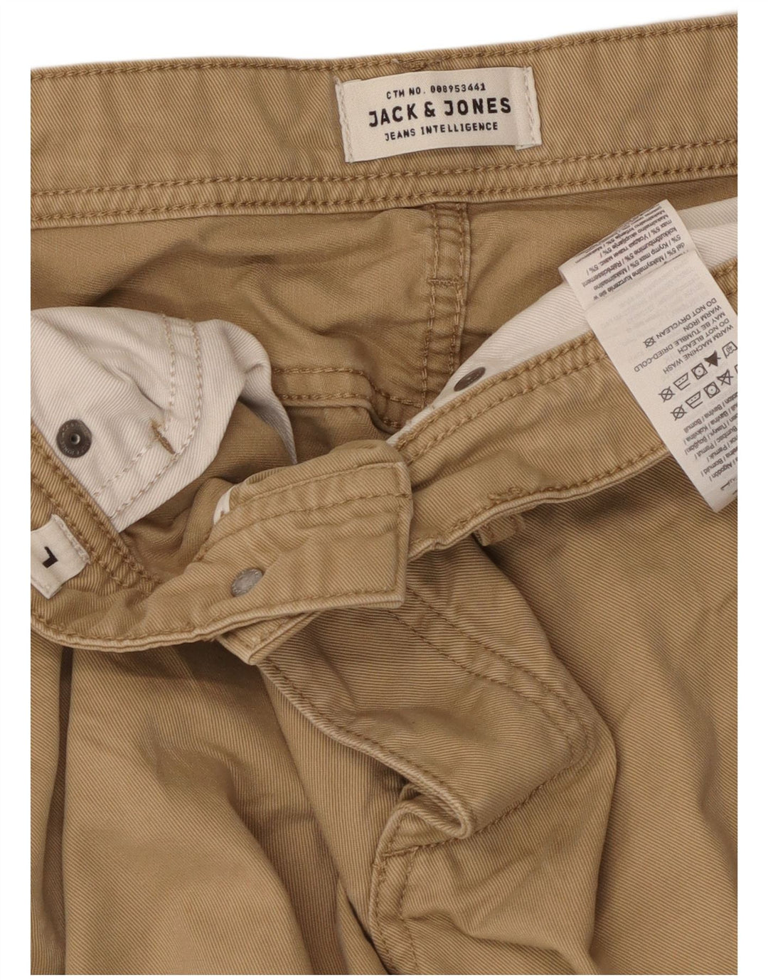 Jack & Jones Pantalones Cortos Casuales para Hombre Large W36 Algodón Beige
