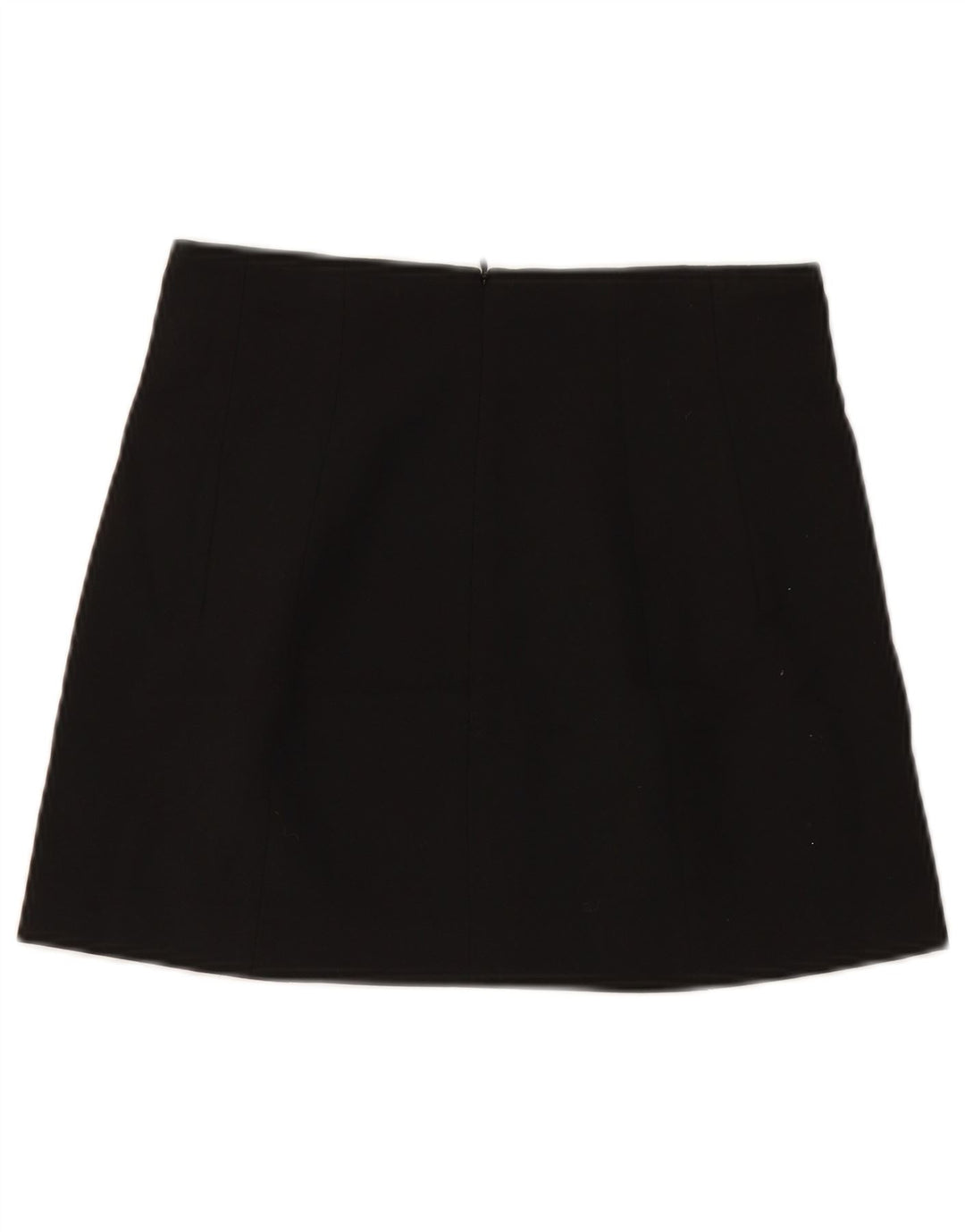 ZARA Mujer Mini Falda Small W26 Poliéster Negro