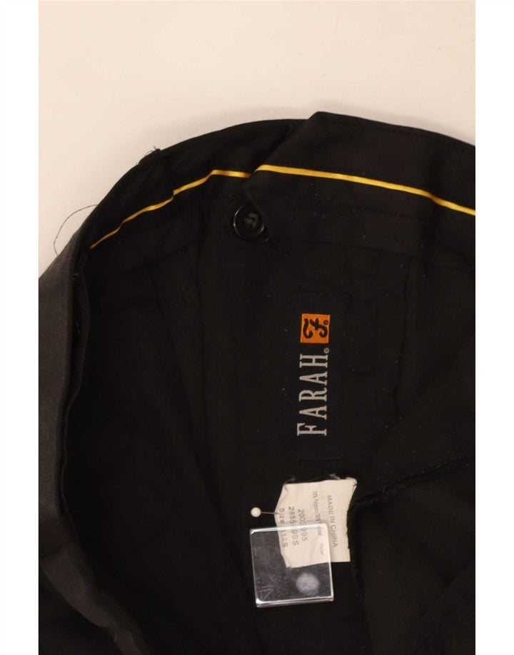 Pantalones de traje con pinzas Farah para hombre W41 L26 Poliéster negro