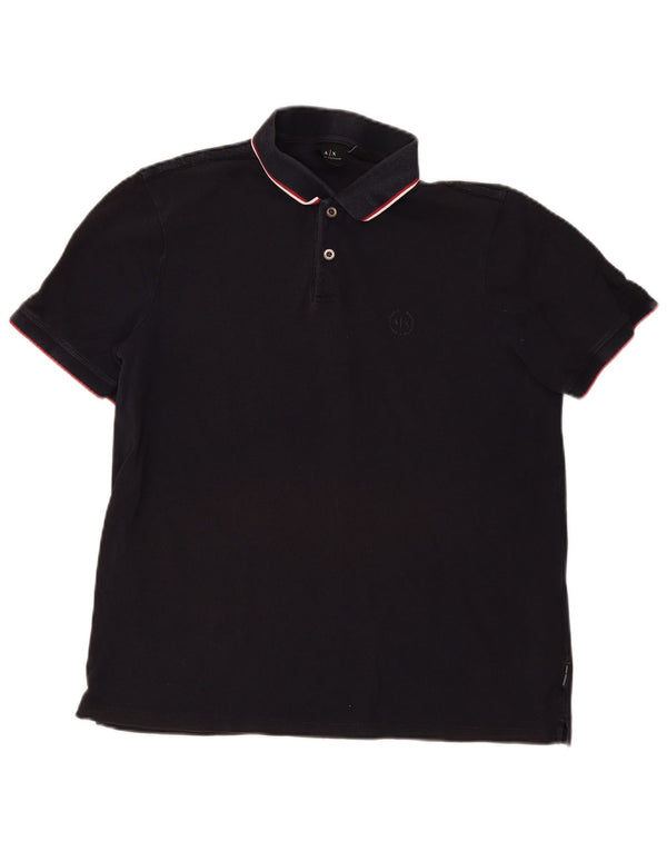 Armani Exchange Polo Hombre XL Algodón A Rayas Negro