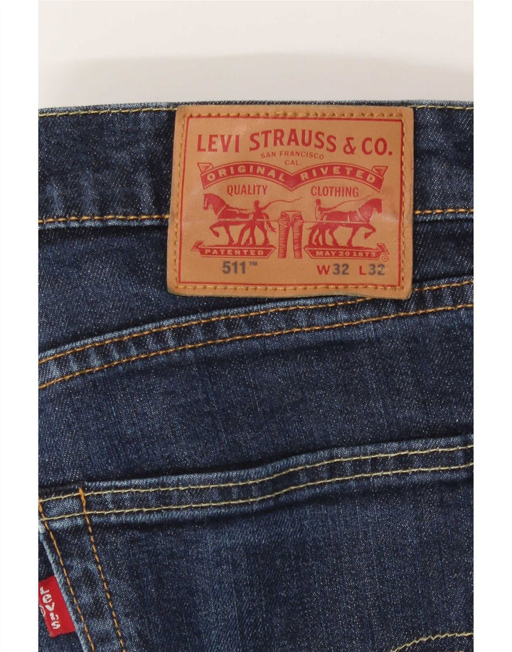 Levi's Hombre 511 Slim Jeans W32 L32 Algodón Azul Marino