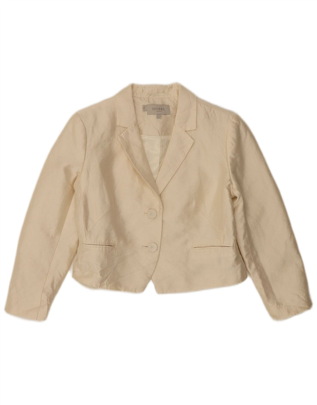 Hobbs Chaqueta tipo blazer corta con 2 botones para mujer Reino Unido 10 Small Off White Wool