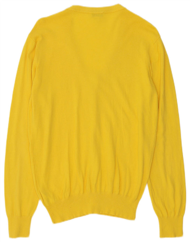Diesel Hombre Cárdigan Suéter Grande Algodón Amarillo