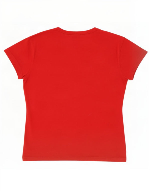 Reebok Womens T-Shirt Top UK 12 Medium Red Cotton
