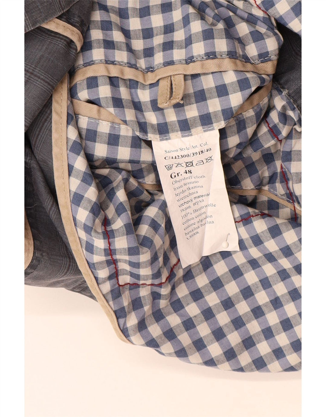 CAMEL ACTIVE Chaqueta tipo blazer de 2 botones para hombre IT 48 Algodón a cuadros azul medio