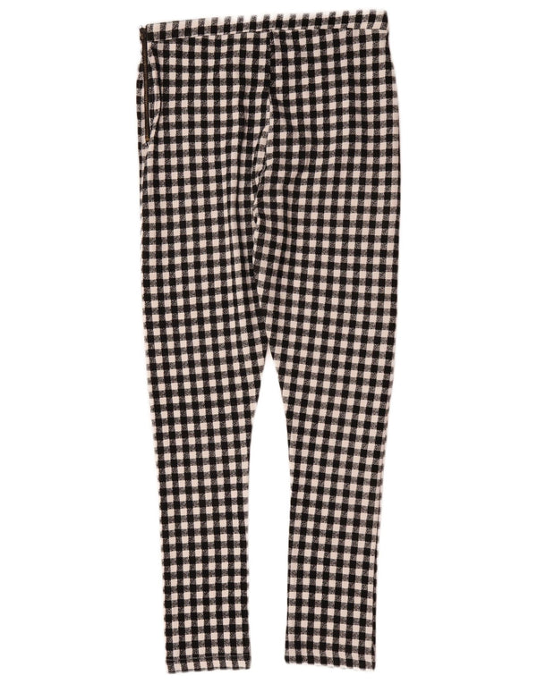 Topshop Pantalones informales ajustados para mujer UK 12 Medium W28 L26 Black Gingham