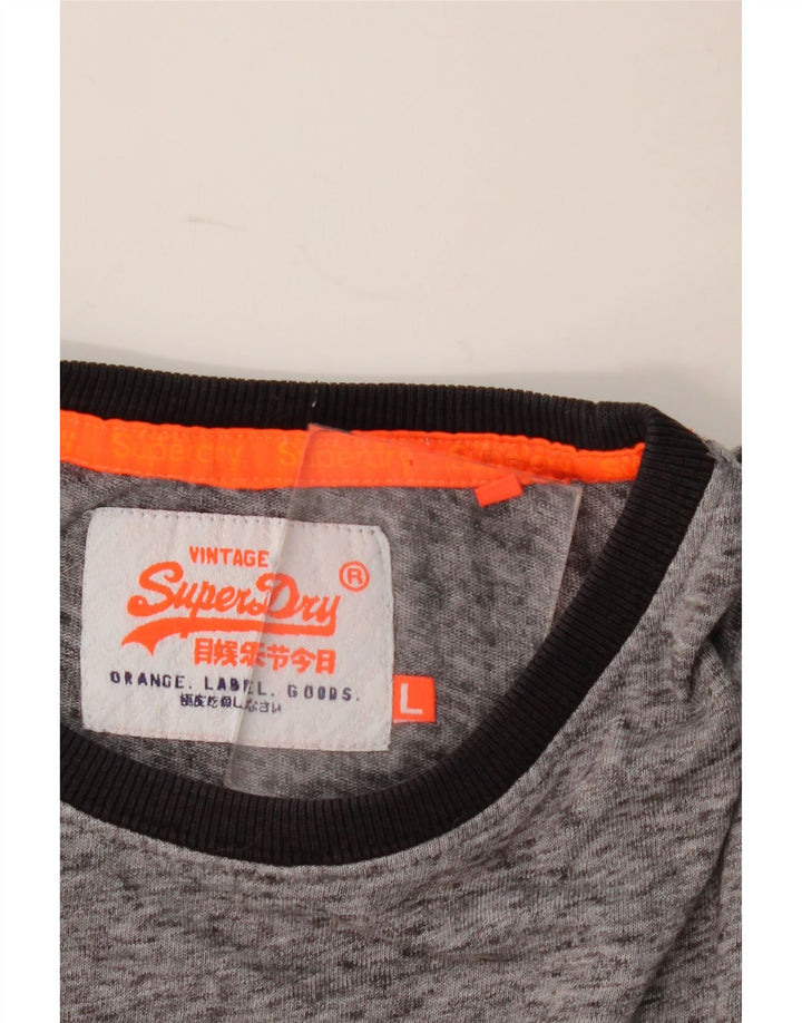 Superdry Camiseta para hombre Top grande gris moteado