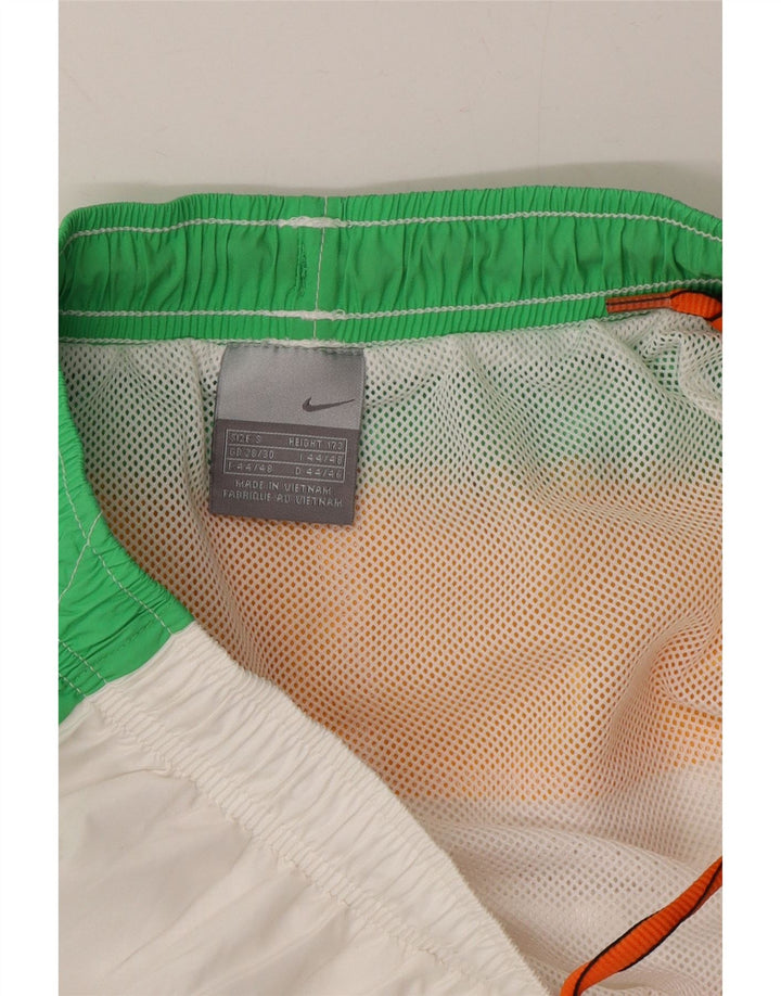 NIKE Mens Sport Shorts Small  White Colourblock Vintage Nike and Second-Hand Nike from Messina Hembry 