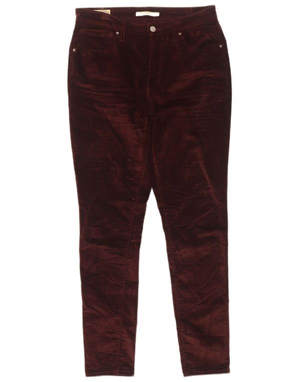 Levi's Mujer 721 Pantalones Casuales Ajustados De Cintura Alta W31 L30 Algodón Granate