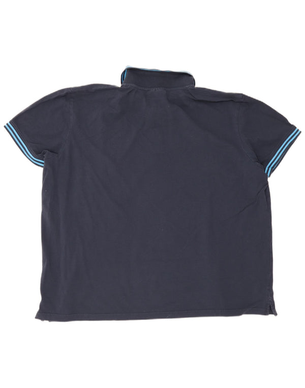 Kappa Polo Hombre 4XL Algodón A Rayas Azul Marino