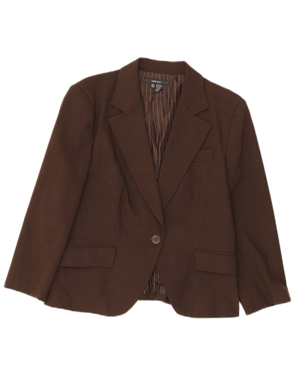 Zara Mujer Chaqueta Blazer 1 Botón EU 44 XL Marrón Poliéster