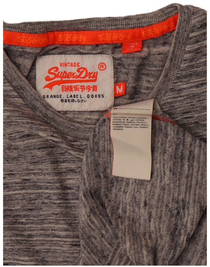 Superdry Camiseta para hombre Top de algodón moteado en gris medio