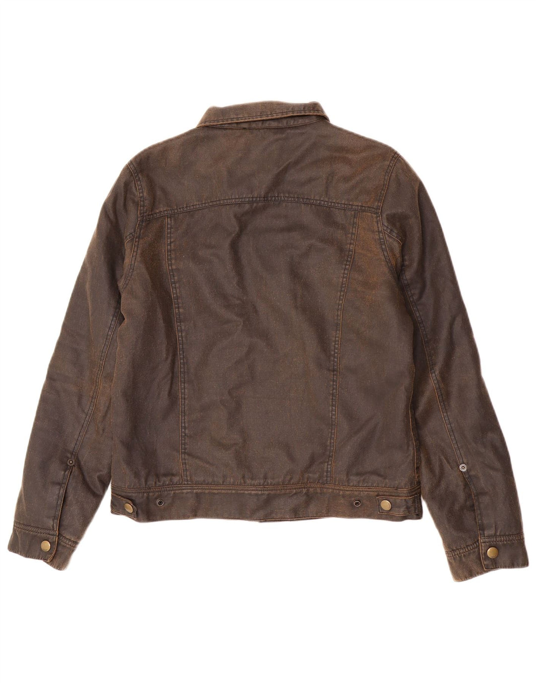 Obey Chaqueta de algodón encerado para mujer UK 44 Algodón marrón medio
