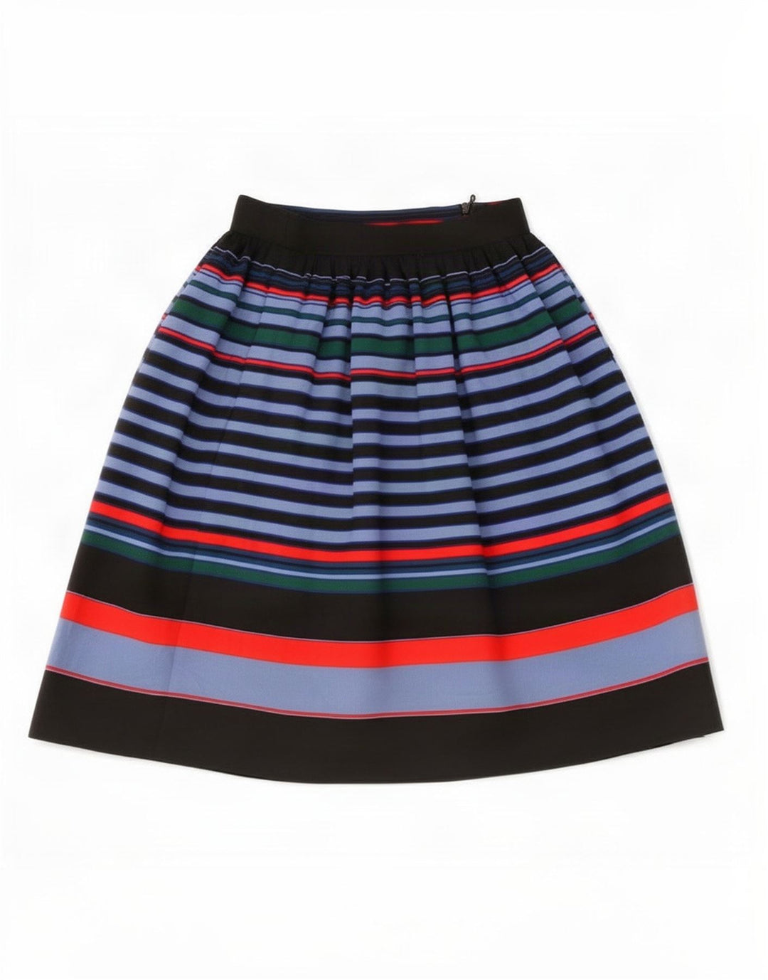 Zara Mujer Falda Acampanada XS W24 Poliéster Rayas Multicolor