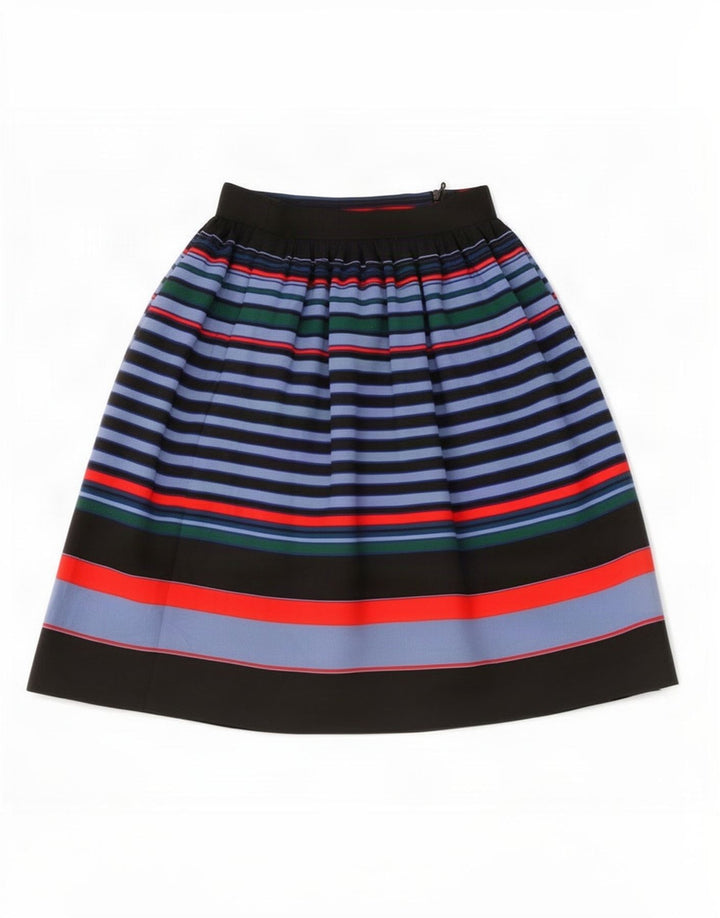 Zara Mujer Falda Acampanada XS W24 Poliéster Rayas Multicolor