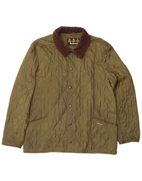 Barbour Chaqueta acolchada para hombre UK 42 XL Caqui Colorblock