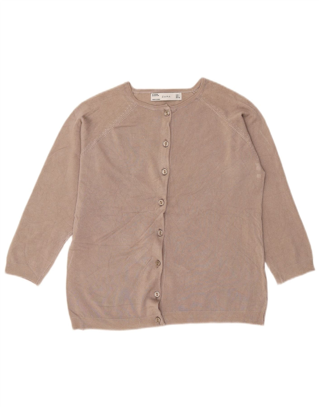 Zara Mujer Cárdigan Suéter UK 44 Grande Viscosa Gris