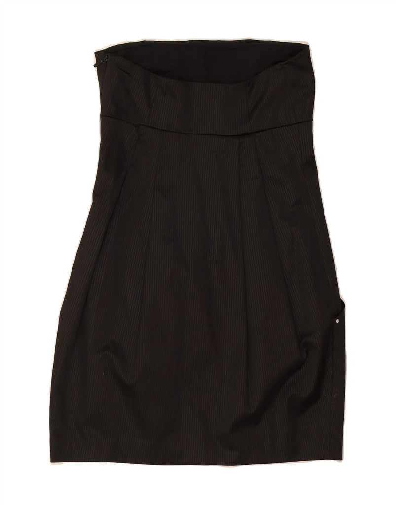 MISS SIXTY Womens Strapless Dress UK 14 Large Black Pinstripe Vintage Miss Sixty and Second-Hand Miss Sixty from Messina Hembry 