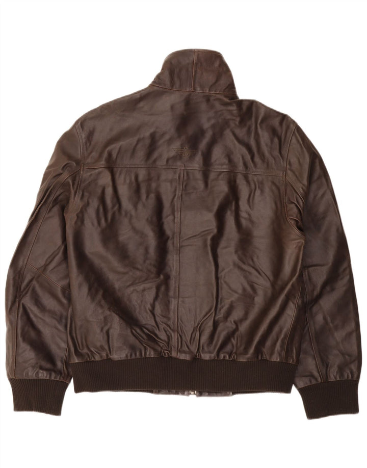 Dockers Chaqueta de cuero para hombre Reino Unido 40 Grande Marrón