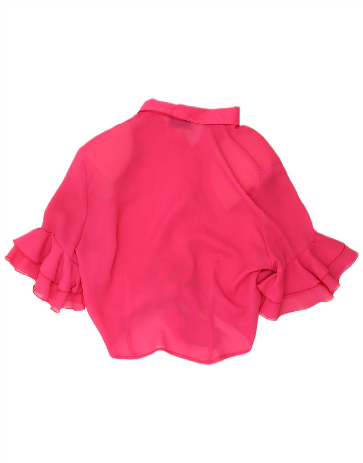 ACCORDO Blusa de manga corta para mujer UK 40 Poliéster rosa medio